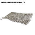 Long life easy to clean stainless steel chainmail scrubber